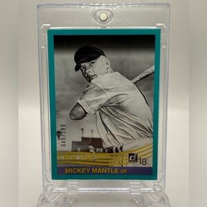 Mickey Mantle 2018 Donruss 40/199 Baseball Card New York Yankees with Hard Case